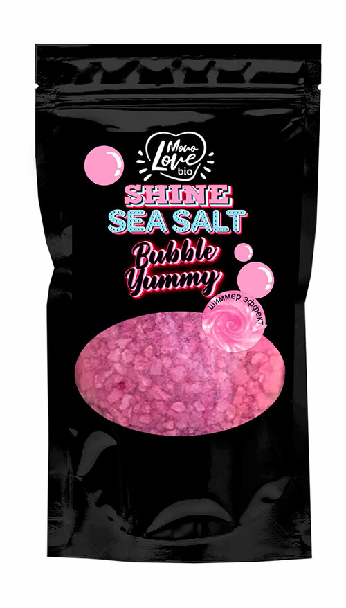 MONOLOVE BIO Соль-шиммер для ванны с ароматом Бабл Гам Bubble Yummy, 250 г