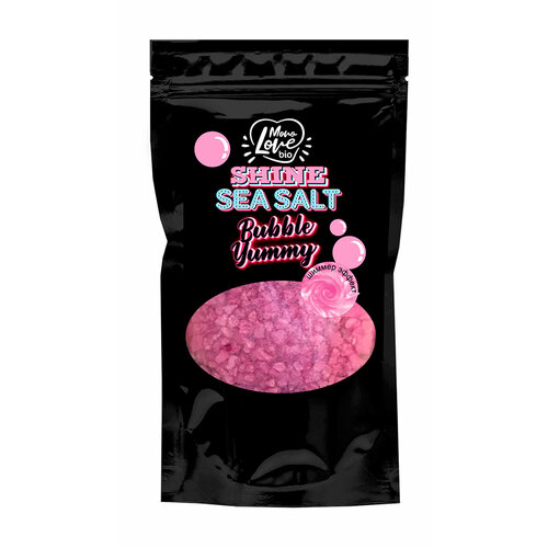 MONOLOVE BIO Соль-шиммер для ванны с ароматом Бабл Гам Bubble Yummy, 250 г
