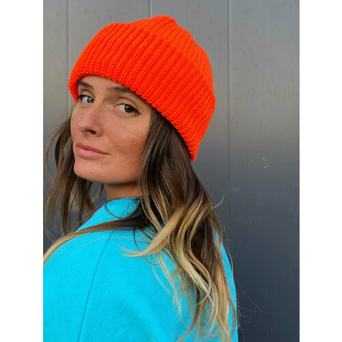 фото Шапка бини zhaki, размер onesize, оранжевый