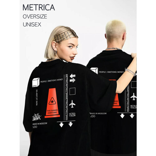 Футболка размер 52-54, белый, коралловый, оранжевый