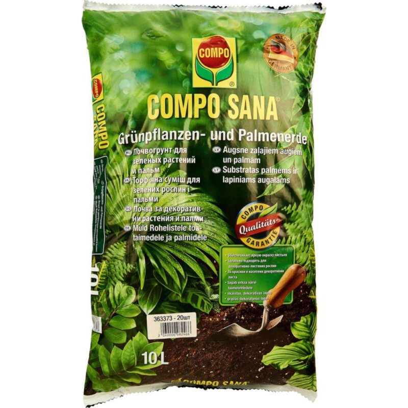 Почвогрунт COMPO SANA для зеленых растений и пальм, 10 л - фотография № 13