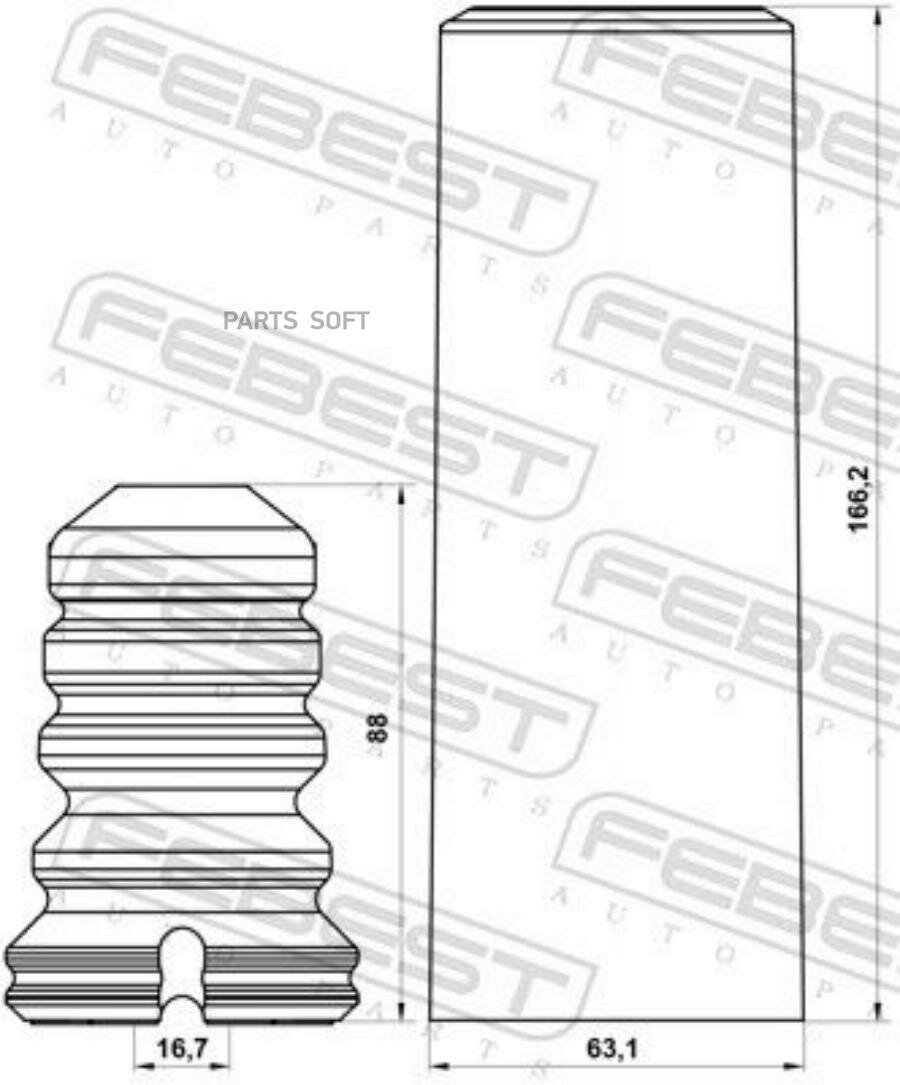 FEBEST BMSHB-E90R-KIT Отбойник и пыльник амортизатора, комплект