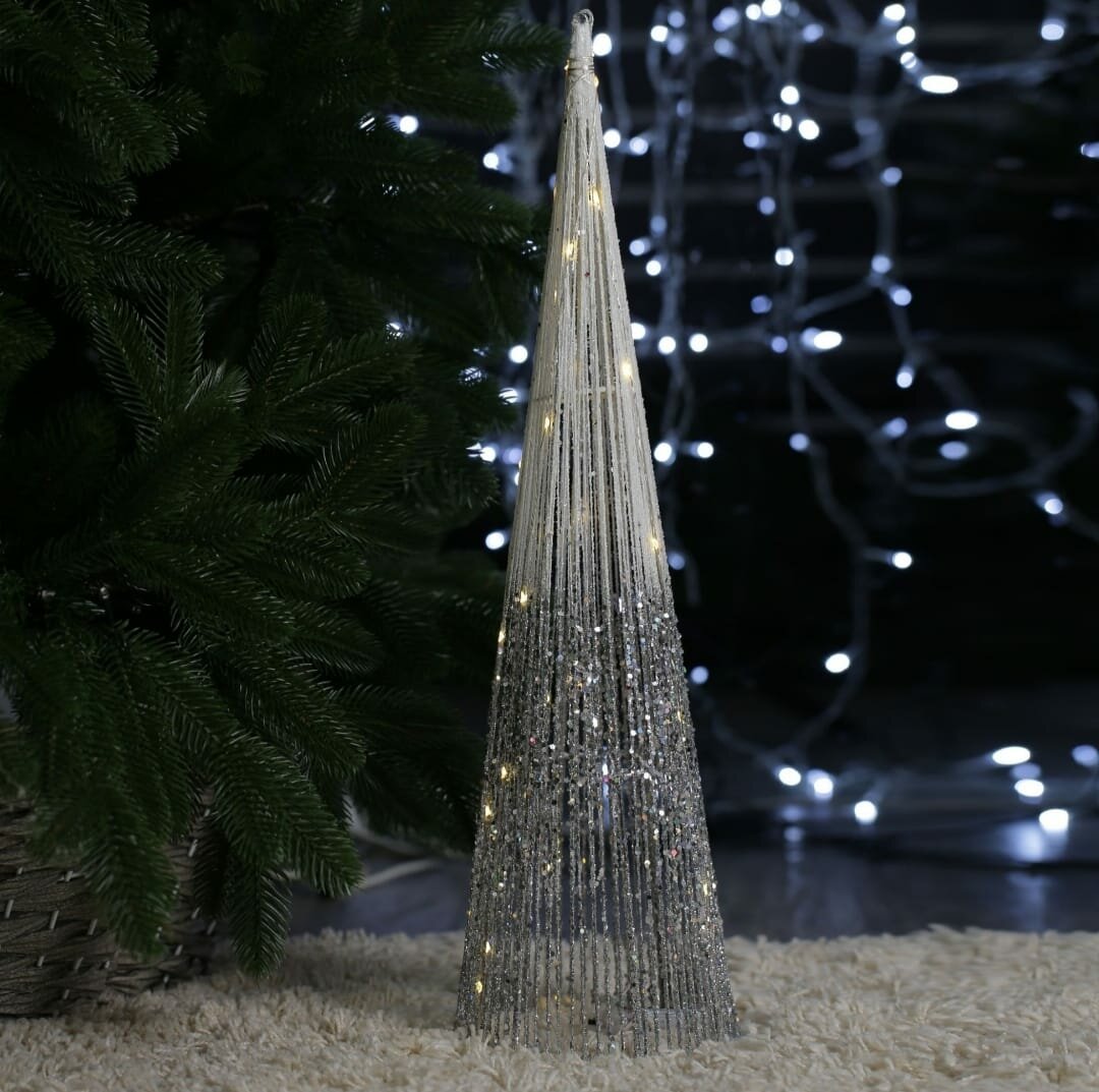 Светодиодный Конус 40 см цвет белый 2хАА (не в комплекте)