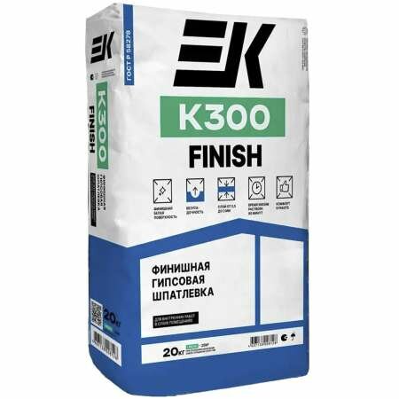 Шпатлевка гипсовая ЕК Кемикал EK K300 FINISH 20кг белая 63 (1шт) (137968)