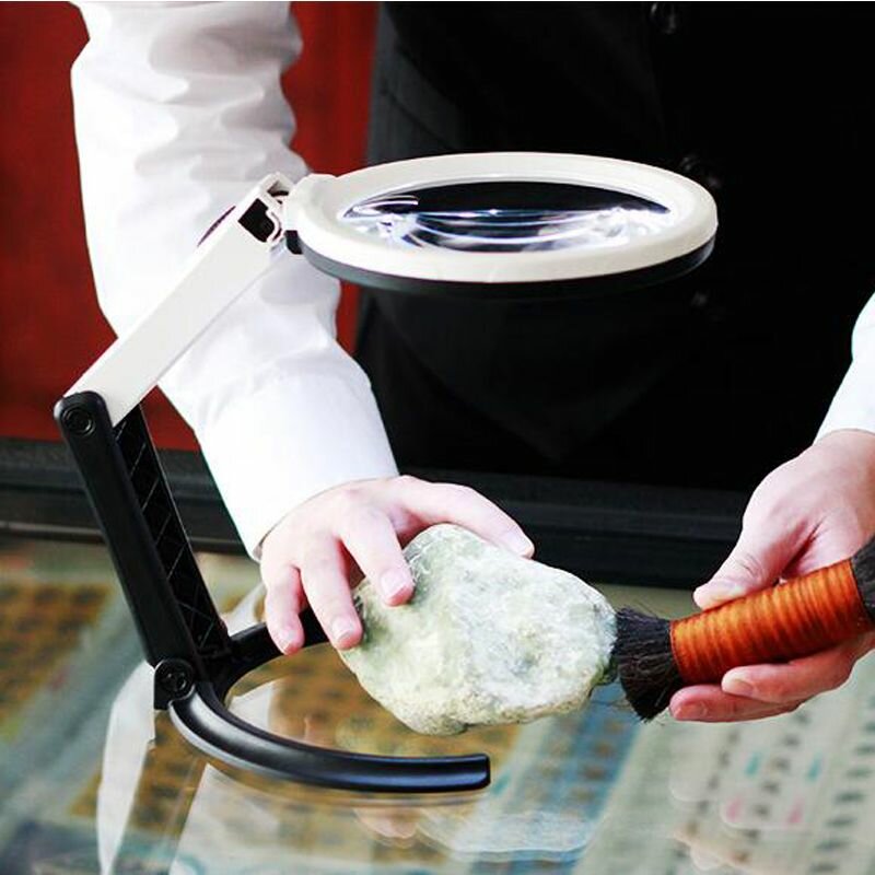 Magnifier Лупа настольная Magnifier 2x/5x-120мм складная с подсветкой (10 LED) MG3B-1C для чтения и рукоделия — фото 2