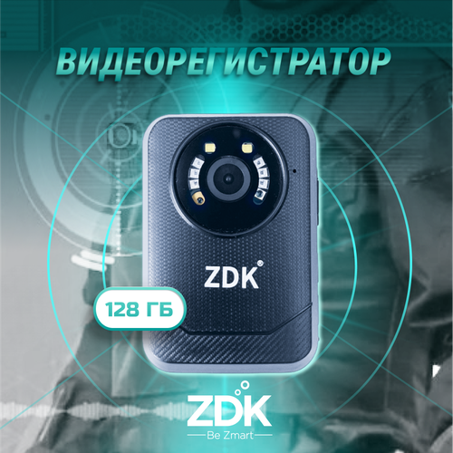 Персональный видеорегистратор, носимый регистратор ZDK M21 (карта на 128 Гб, 170 градусов, 3100 mAh, 2K)