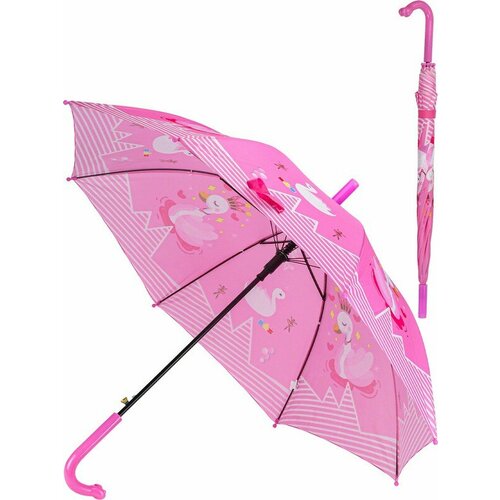 Зонт-трость Рыжий кот, розовый