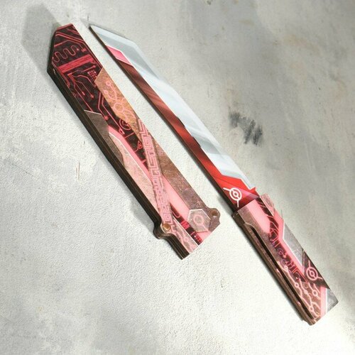 Дарим Красиво Сувенир деревянный Нож Танто, в ножнах, красное