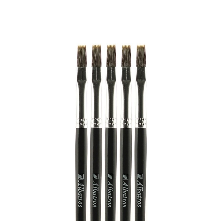 фото Альбатрос Комплект кистей, колонок горный, плоский, №6, 5шт