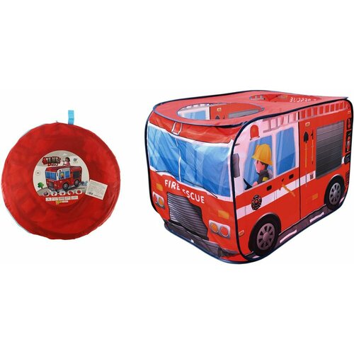 Палатка-домик детская пожарная машина 114 х73 х73 см красный