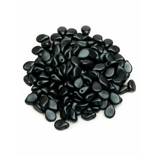 Стеклянные чешские бусины, Pip Beads, 5х7 мм, цвет Alabaster Pastel Dark Grey, 150 шт.