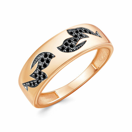 фото Кольцо zolotye uzory, золото, 585 проба, циркон, размер 18 золотые узоры