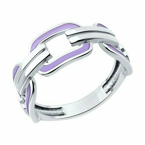 фото Кольцо diamant online, серебро, 925 проба, эмаль, размер 17, фиолетовый