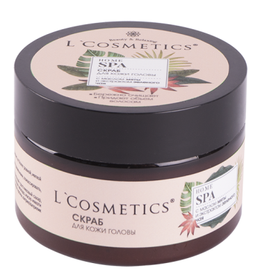 L`COSMETICS, HOME SPA, Скраб для кожи головы с маслом мяты и экстрактом зелёного чая, 100 мл