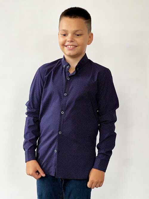 Школьная рубашка Бушон, размер 122-128, фиолетовый