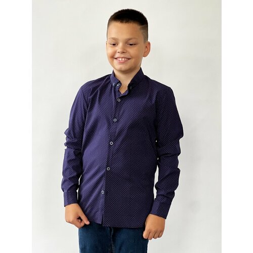 Школьная рубашка Бушон, размер 146-152, фиолетовый рубашка бушон размер 146 152 мультиколор белый