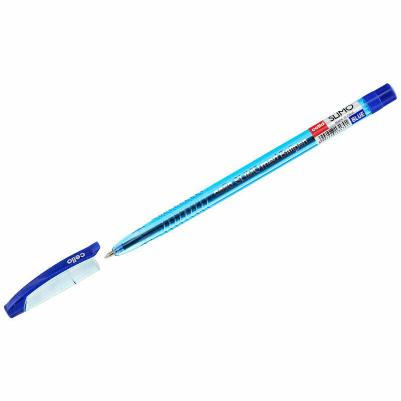 Ручка шариковая Cello "Slimo" синяя, 1,0мм, штрих-код, 181201