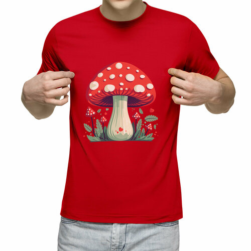Футболка Us Basic, размер L, красный мужская футболка грибы грибной мухоморы m серый меланж