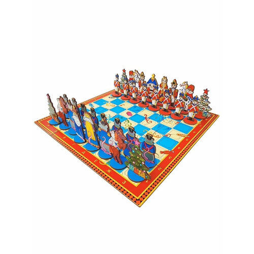 Нескучные шахматы Щелкунчик против Мышиного короля 2 в 1 шахматы / шашки, 40 фигурок на подставках