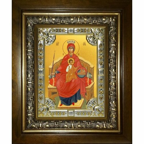 Икона Божья Матерь Державная, 18x24 см, со стразами, в деревянном киоте, арт вк-5229