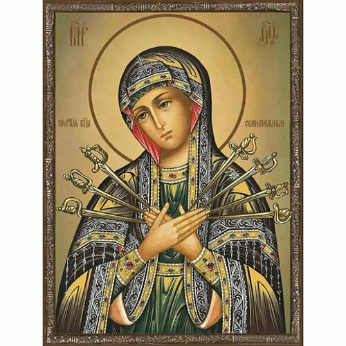 храмовая икона богородица о тебе радуется арт дмих 161 Храмовая икона Богородица Семистрельная, арт ДМИХ-108
