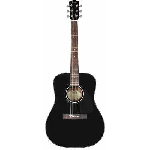 FENDER CD-60 Black акустическая гитара, цвет черный, задняя дека и обечайка - махагони, верхняя дека - ель, накладка грифа - орех акустическая гитара fender cd 60 dread v3 ds blk wn черный