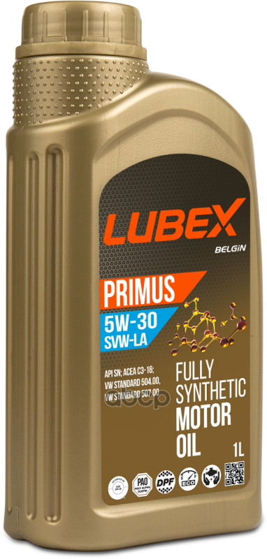 LUBEX Синт. Мот. масло Primus Svw-La 5W-30 Sn C3 (1Л)