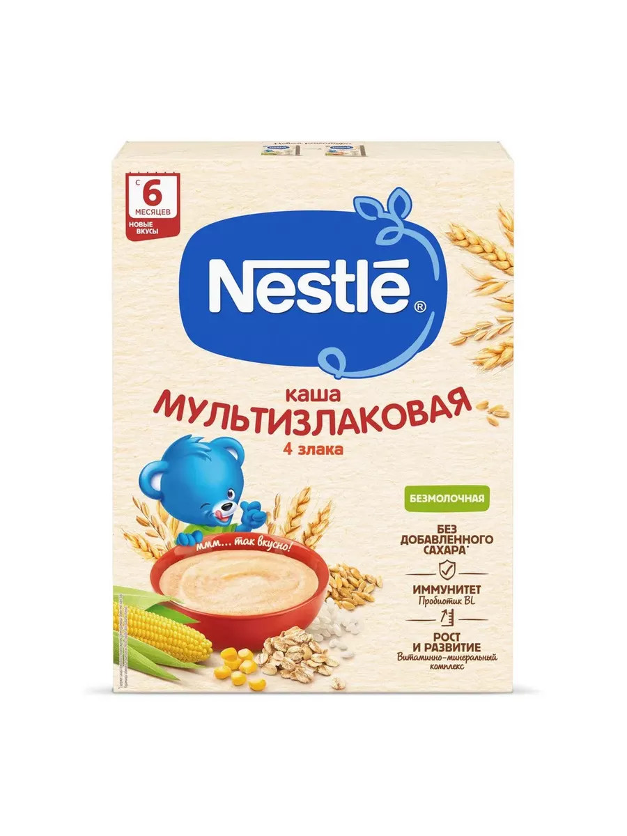 Каша Nestlé безмолочная 4 злака, с 6 месяцев, 200 г