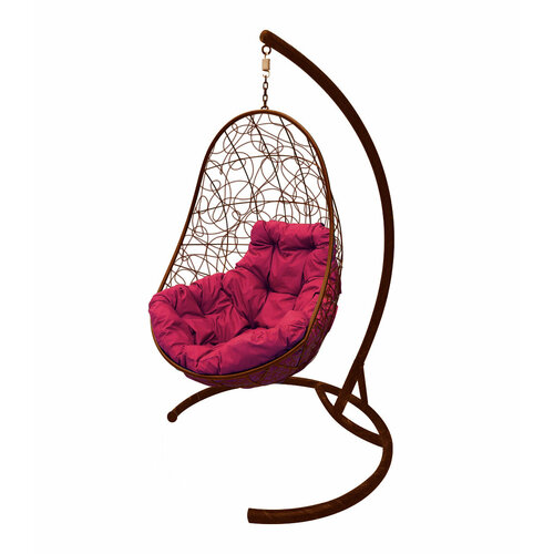 Подвесное кресло M-group овал с ротангом коричневое бордовая подушка подвесное кресло m group круг с ротангом коричневое бордовая подушка