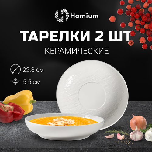 Набор тарелок Homium Classic, 2шт, D22.8см, цвет белый