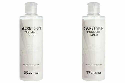 Secret Skin, Тонер для лица с молочными протеинами Milk Light, 250 мл, 2 шт