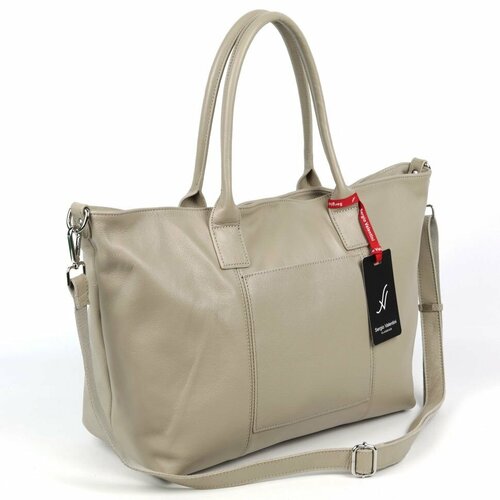 фото Сумка шоппер sergio valentini sv-19-99 хаки, фактура гладкая, серый, бежевый