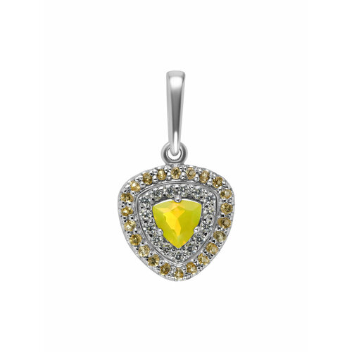 фото Подвеска uvi, серебро, 925 проба, родирование, опал, фианит, цитрин, размер 2.2 см.