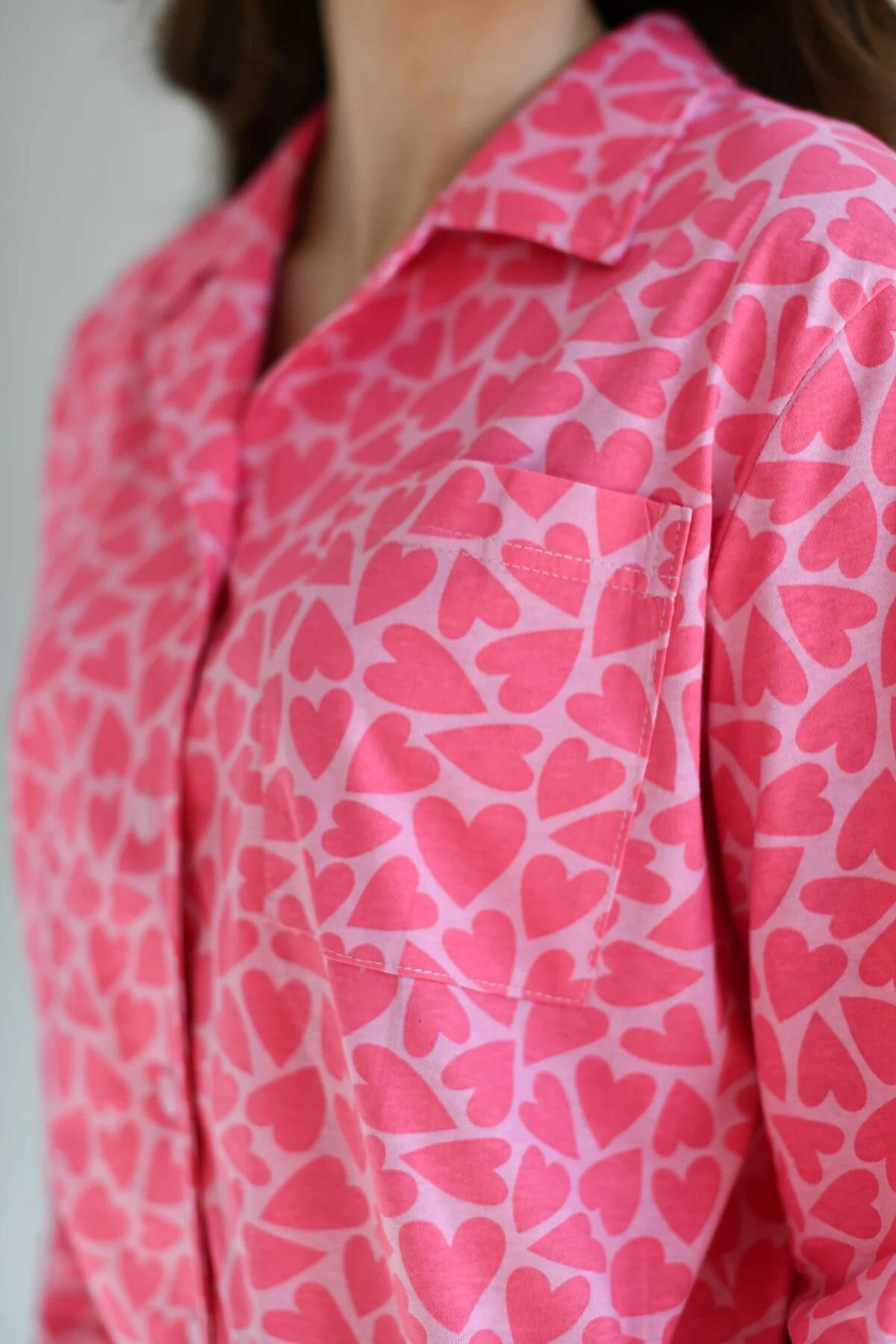 Пижама женская "Сердцебиение" (классическая),розовый - фотография № 4