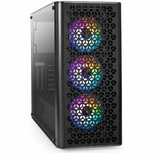 Корпус Miditower ExeGate EVO-9202-NPX500 (ATX, БП 500NPX с вент. 12 см, с окном, 1*USB+1*USB3.0, аудио, 3 вент. 12см с RGB подсветкой) корпус miditower exegate i3 base atx без бп ex294967rus