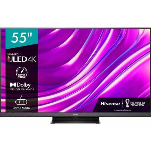 Hisense 55U8HQ CH 55" (3840x2160) 500кд/м2 1200:1 120Гц 55U8HQ CH 70Вт Wi-Fi Поддержка SMART TV Разъем CI+ Цифровой тюнер