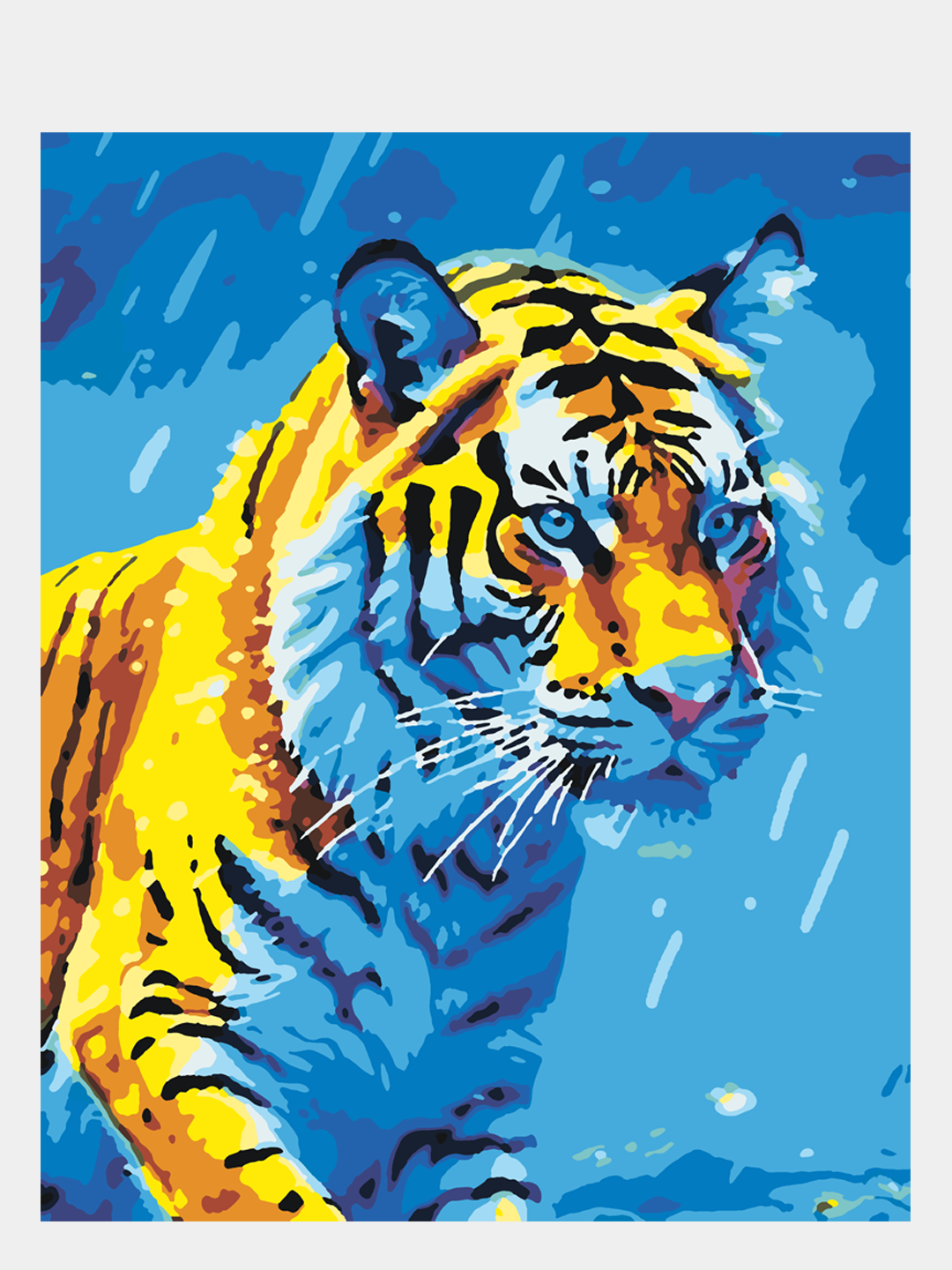 Картина по номерам Selfica "Тигр под дождем" 50х40см.