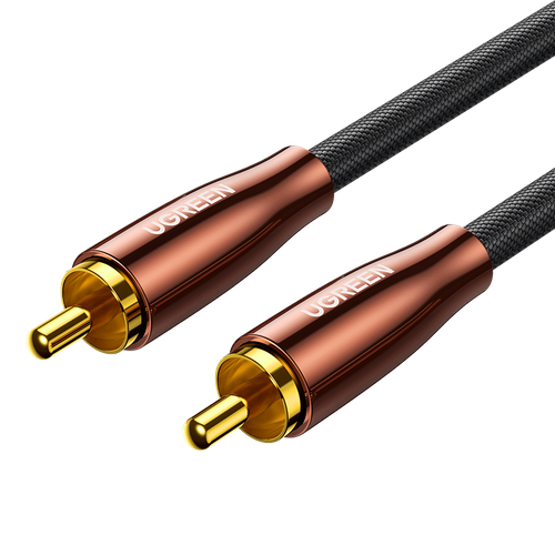 Кабель UGREEN AV155 (10190) RCA Coaxial Cable Copper Case Braid. Длина: 2м. Цвет: черно-медный