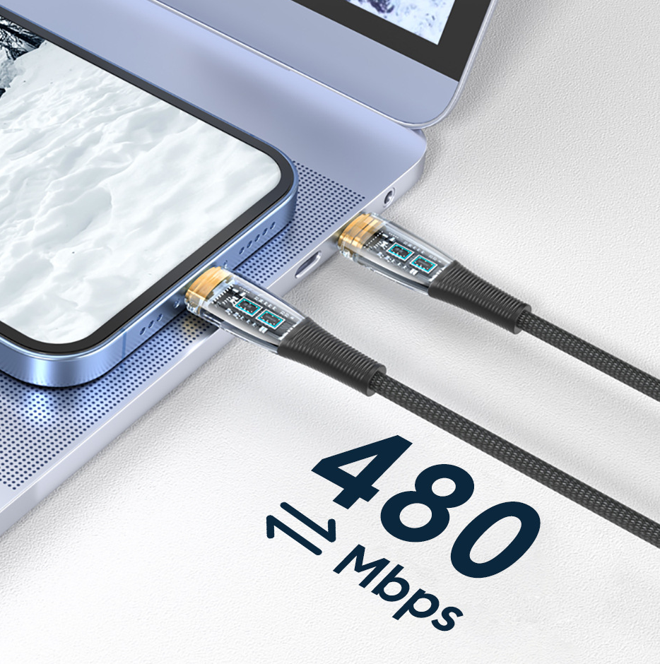 Кабель PALMEXX USB-A to Lightning, PD 30W, длина 1.2м, голубой — фото 1