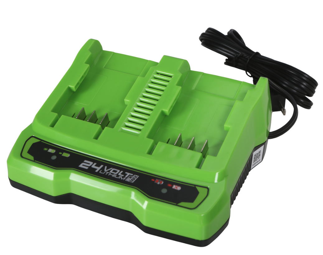 Зарядное устройство GREENWORKS G24X2UC2 (24В, 2А, слайдер, 2-х постовое) 2931907 (GREENWORKS)