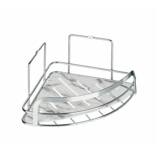 Полка сетчатая Marble 1-ярусная угловая с пластиковым дном