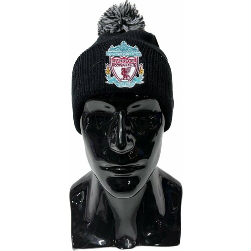 Шапка бини  Футбольный клуб LIVERPOOL FC шапка ФК Ливерпуль, размер one size, черный