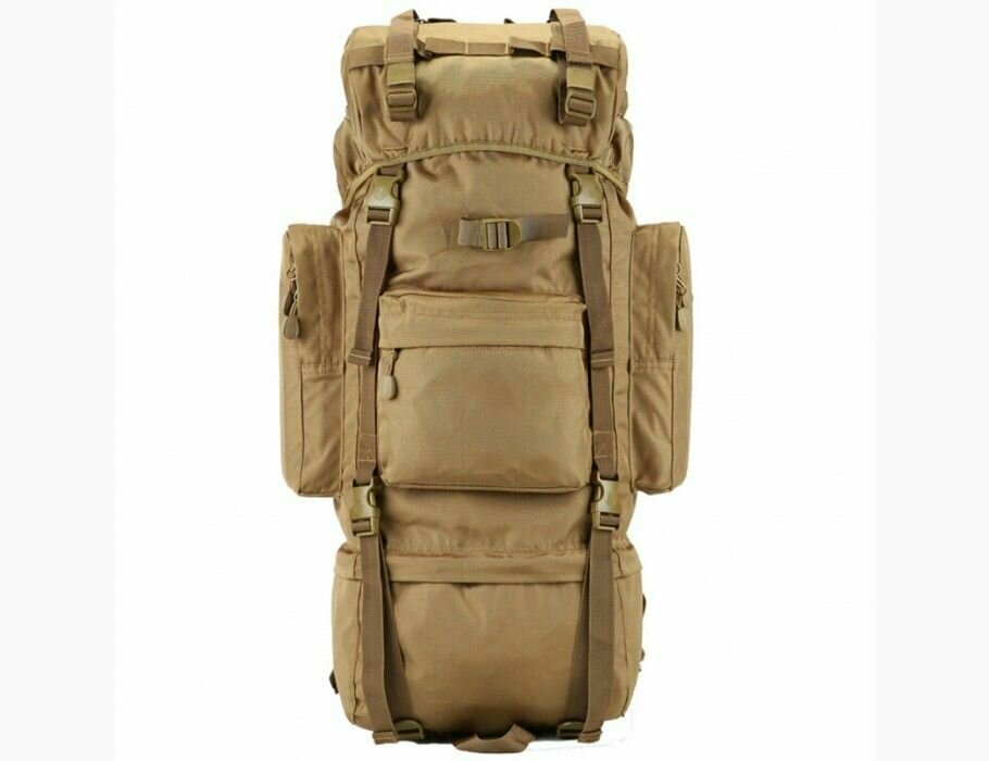 фото Рюкзак тактический 70-80л водонепроницаемый Tactical / Жесткий каркас / Расцветка - Сoyote. тактикаческий