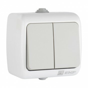 фото Выключатель IP54 ОП EKF Мурманск 2-кл. 10А IP54 сер.