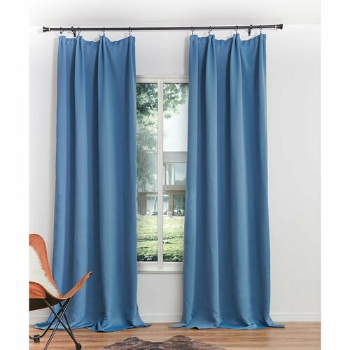 Штора-портьера Блэкаут, 150х270 см, синяя, 2 шт./уп.