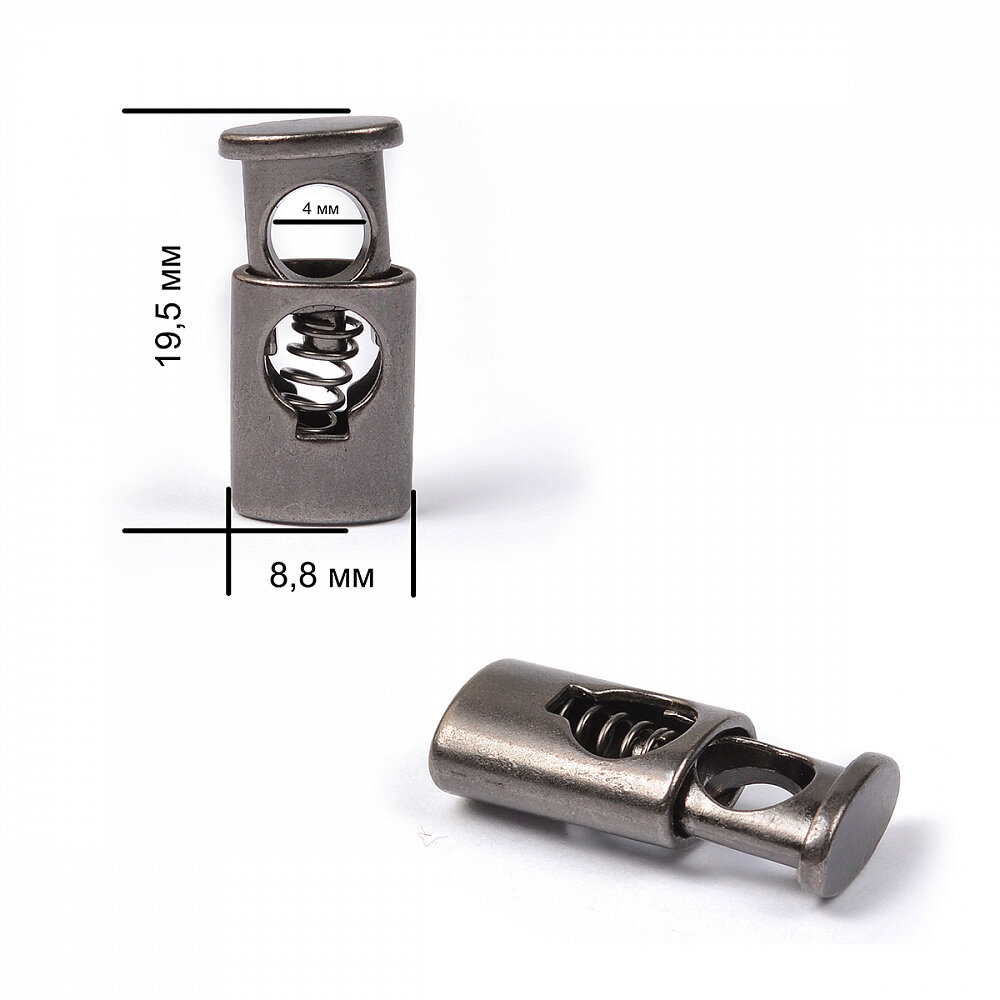 Фиксатор для шнура металл TBY OR.0305-5338 (19,5х8,86мм, отв.4мм) цв. мат. черный никель уп. 100шт