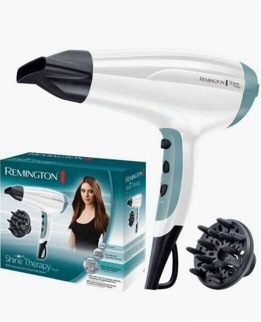 Фен для волос Remington Shine Therapy D5216, 2300 Вт, с функцией ионизации, белый