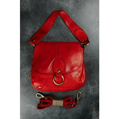 фото Сумка кросс-боди campomaggi, фактура рельефная, красный