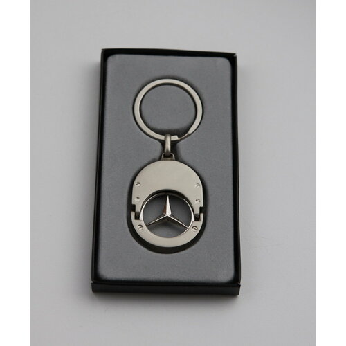Бирка для ключей Komoloff, глянцевая фактура, Mercedes, серебряный бирка для ключей gravbiz глянцевая фактура 10 шт золотой