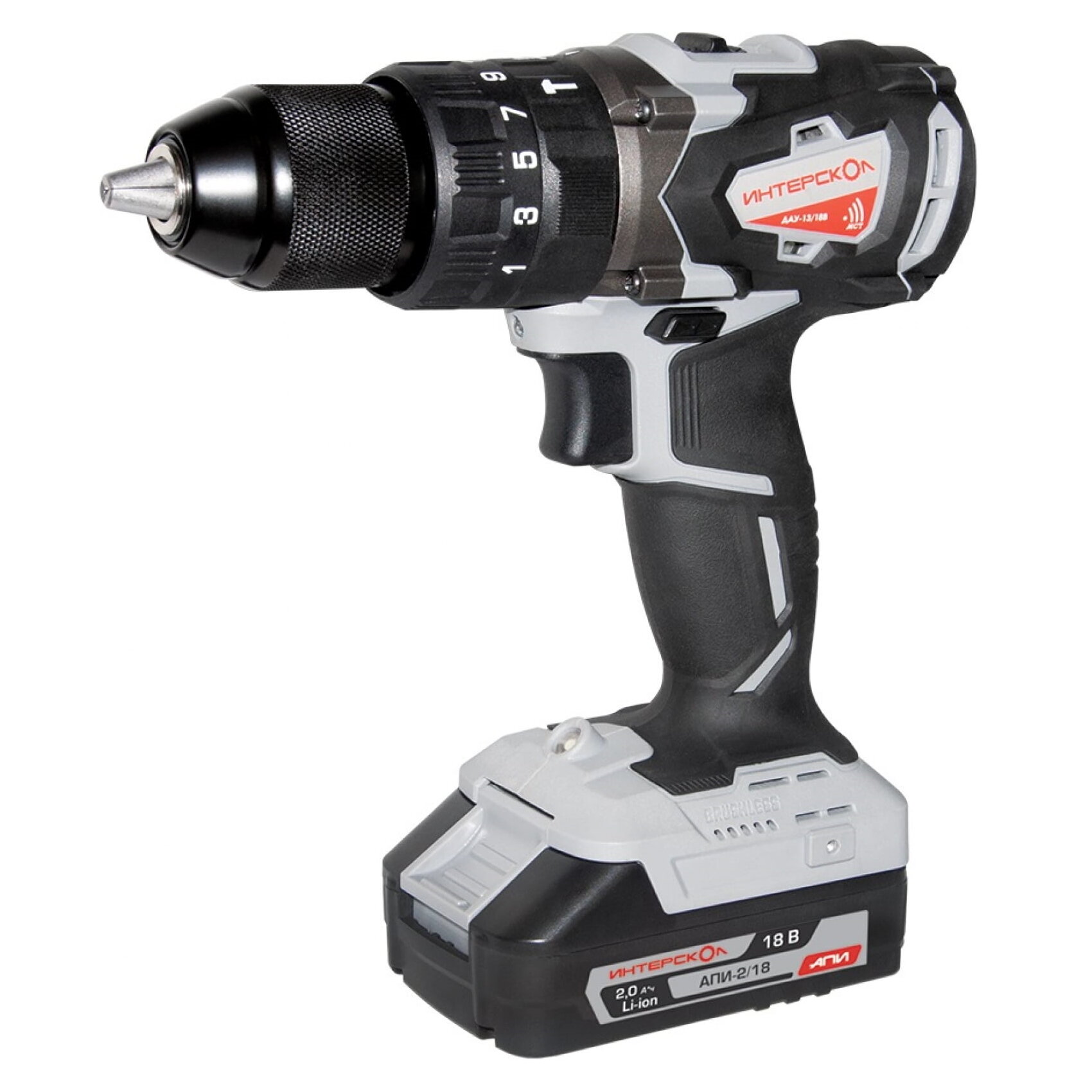 Аккумуляторная ударная дрель-шуруповерт ИНТЕРСКОЛ ДАУ-13/18В Li-ion АПИ (кейс, 2 акк. 2А/ч)
